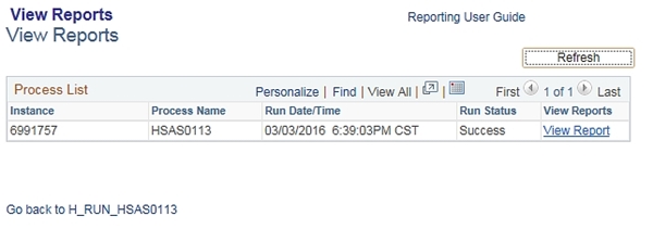 Image of the Reports Processing Monitor.