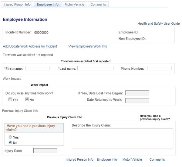 Image of the Employee Information page.