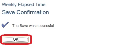 Image of the Save Confirmation page. The image shows a highlighted box around the OK button.