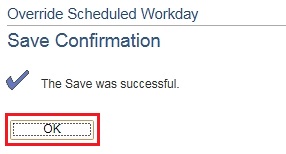 Image of the Save Confirmation page. The image shows a highlighted box around the OK button.