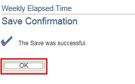 Image of the Save Confirmation page. The image shows a highlighted box around the OK button.